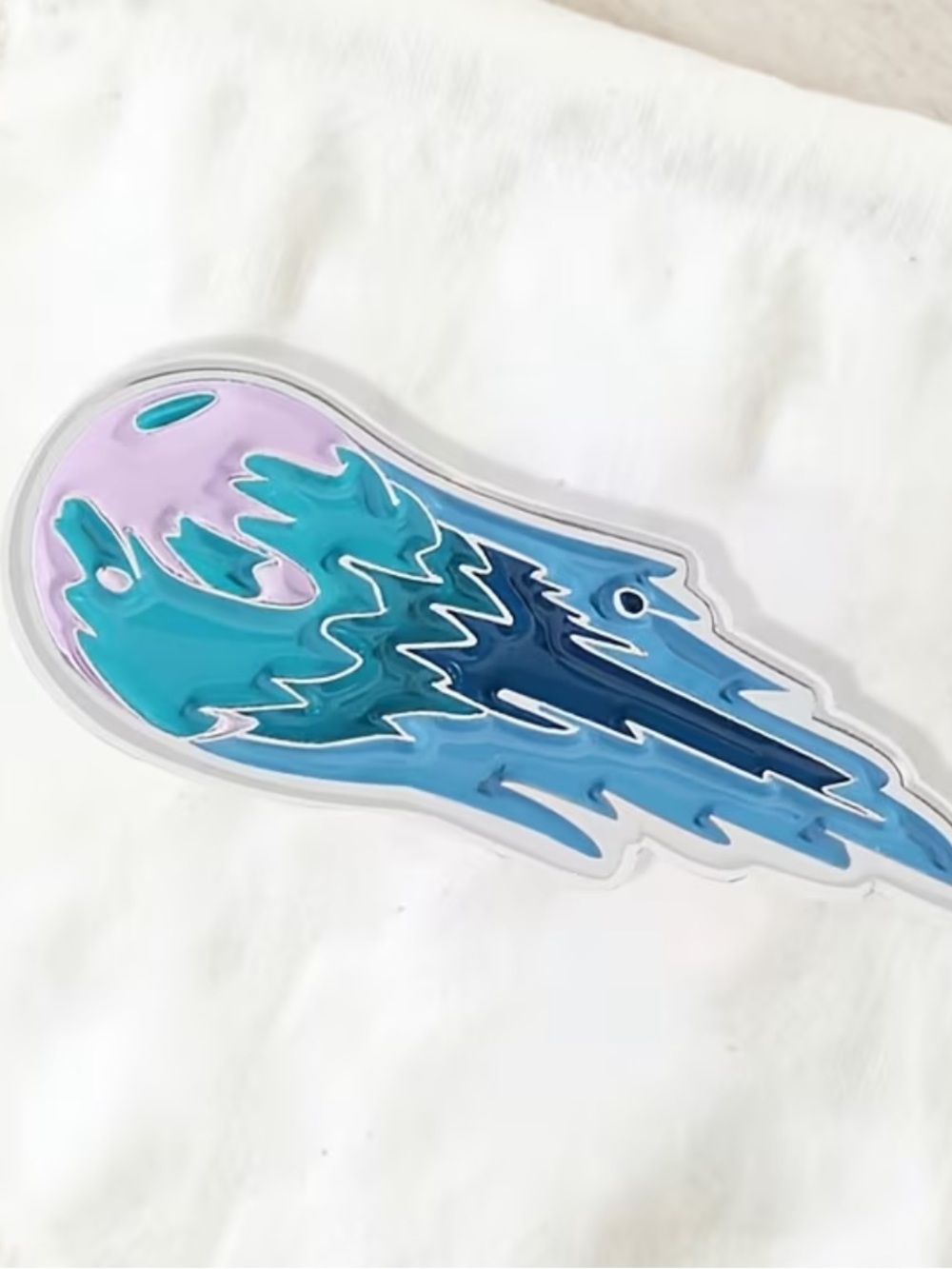 Abstract Drip Sticker Patch — Blue Teal Lavender